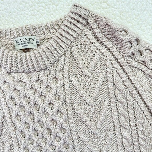 Blarney Woollen Mills Ireland Heavyweight 100% Merino Wool Cable Knit Sweater - Picture 7 of 12